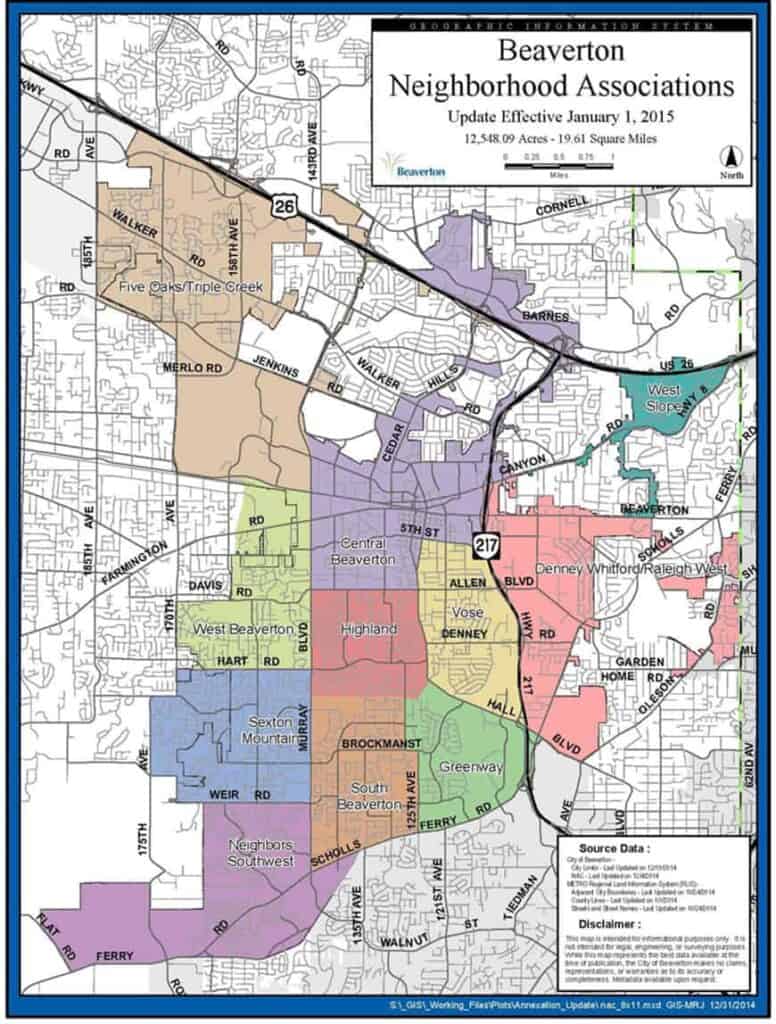 Beaverton Neighborhood Map Resized 1